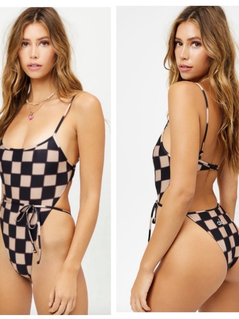 Alo x Frankie's Bikinis Croft Satin Cheeky One Piece Swimsuit SIZE:Small